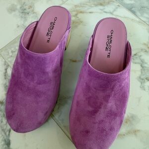 Charlotte Stone Women's orchid suede clogs